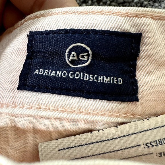 Adriano Goldschmied Tristan Tailored Trouser Pants Women 25 Pink Straight Ankle - Picture 3 of 16